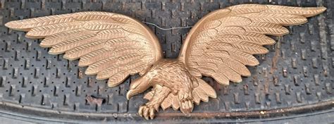 vintage sexton gold bald eagle wall plaque decor wingspan cast metal eagles