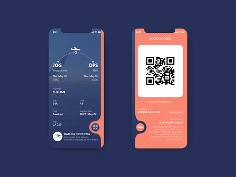 Boarding Pass App Design Layout App Interface Design Mobile App