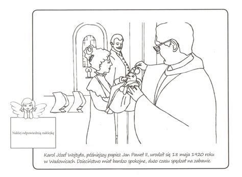 Darmowe kolorowanka i do druku kapłan przy ołtarzu odprawiania mszy św. Świety Jan Paweł II. Kolorowanka