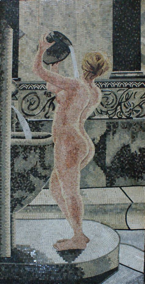 The teenaged bather is unknown. Lady Shower Bathroom Wall Art Decorative Painting Marble ...