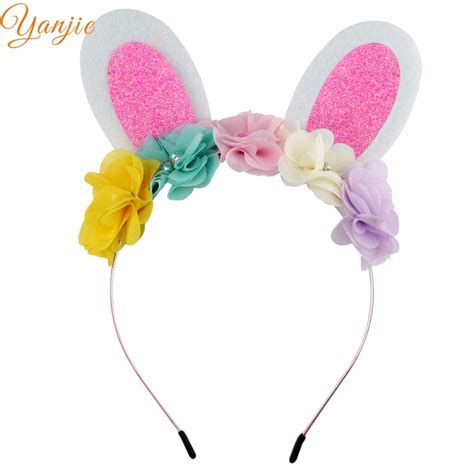 2019 Party Hairband 1pc 15 Lovely Flowers Rabbit Ears Easter Festival