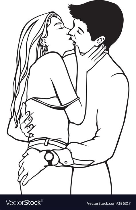 Kissing Couple Royalty Free Vector Image Vectorstock