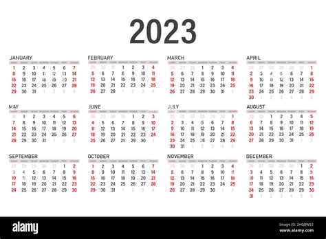 Calendar For 2023 On A White Background Monthly Calendar For 2023 The