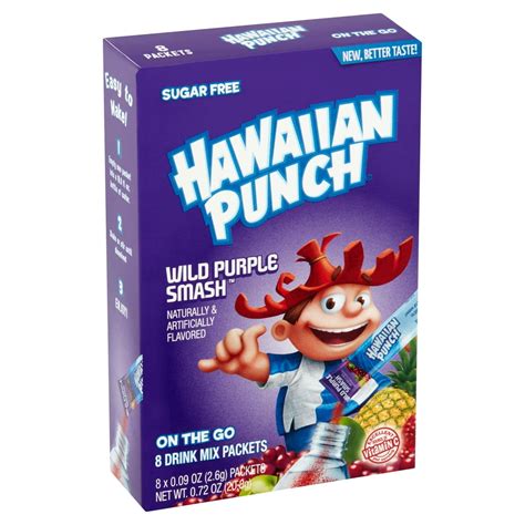 Hawaiian Punch Wild Purple Smash On The Go Drink Mix Packets 009 Oz