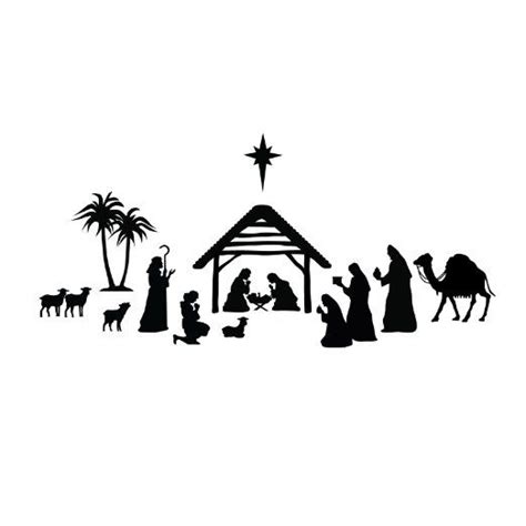 Nativity Scene Silhouette Vinyl Wall Art Decal For Homes Offices