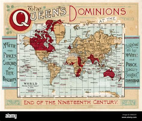 World Map Of The Queens Dominions At The End Of The Nineteenth