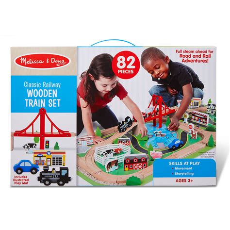 Buy Melissa And Doug Classic Railway Wooden Train Set At Mighty Ape Nz
