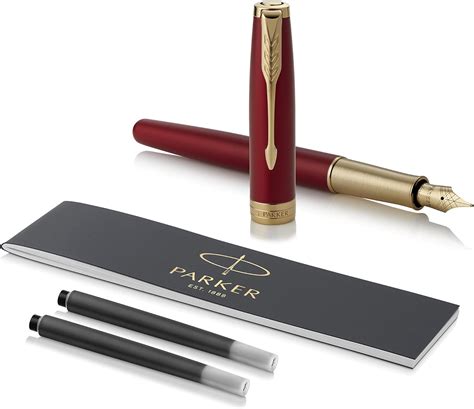 Parker Sonnet Medium Nib Lacquer 18 K Gold Finish Trim T Boxed