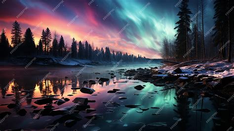 Premium AI Image | Celestial Kaleidoscope Dancing Colors of the Aurora