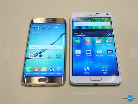 Samsung Galaxy S6 Edge Vs Galaxy Note 4 First Look Phonearena Reviews