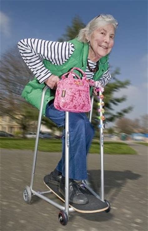 Skateboarding Granny Now That S The Way A Walker Should Be Used