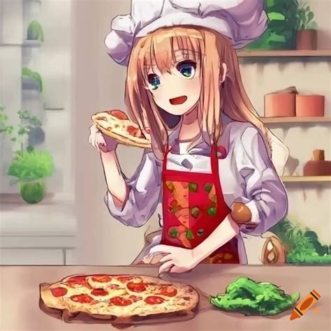 Cute Anime Girl Pizza Chef