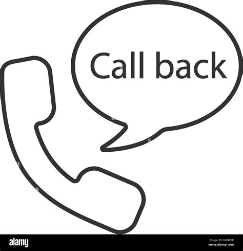 Handset And Speech Bubble With Call Back Inside Linear Icon Hotline