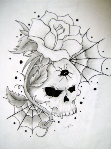 Skull And Rose By Wickedsesshy Skull Tattoo Design Sugar Skull