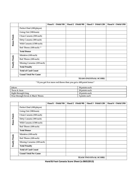Image result for hand and foot card game. Hand and Foot Score Sheet - 4 Free Templates in PDF, Word, Excel Download