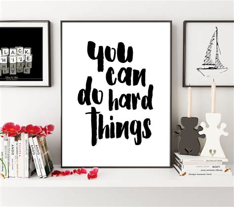 You Can Do Hard Things Motivational Poster Inspirational Etsy