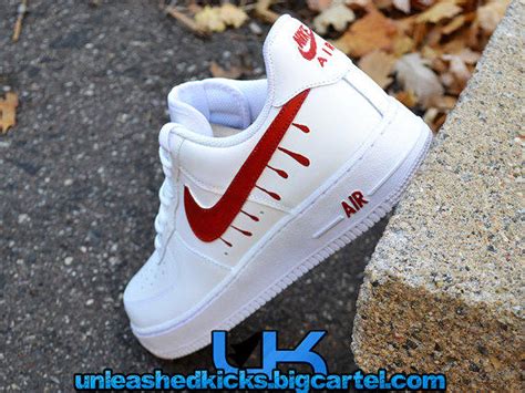 Custom Drip Nike Air Force 1s Red From Unleashedkustoms On Etsy