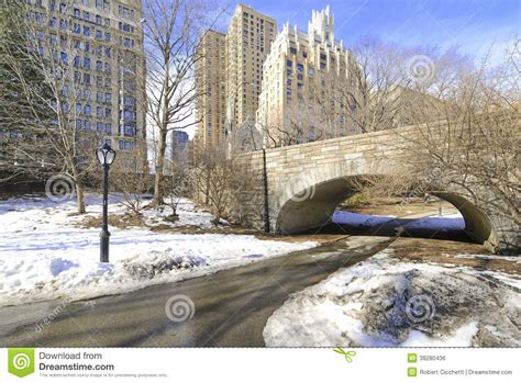 Central Park In The Snow New York Stock Photo Image Of Christmas