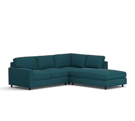 Pb Comfort Square Arm Upholstered 3 Piece Bumper Sectional With Corner