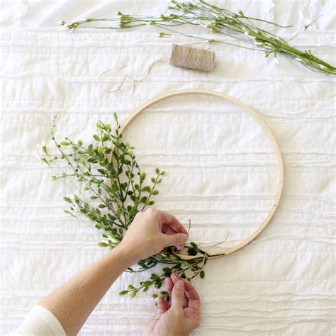 Diy Embroidery Hoop Wreath Project Cotton Stem