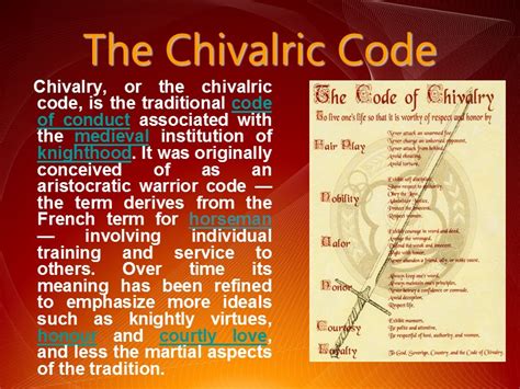 The Code Of Chivalry The Chivalric Code Chivalry