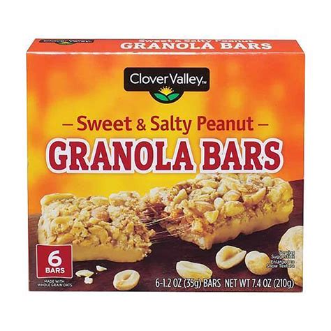 Clover Valley Sweet And Salty Peanut Granola Bars 74 Oz 6 Count