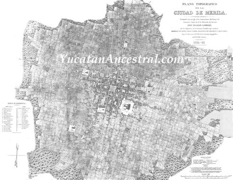Plano De La Ciudad De Mérida 1865 Yucatan Ancestral