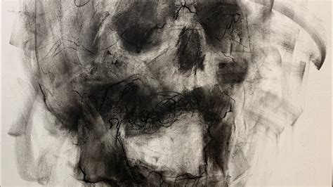 How To Draw A Skull With Charcoal Youtube