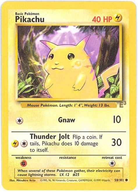 Check spelling or type a new query. Pokemon Card - E3 Promo #58/102 - PIKACHU *Played ...