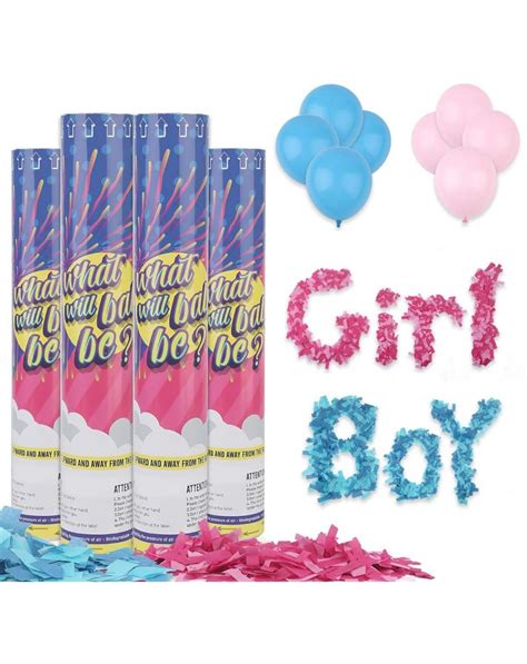 Gender Reveal Confetti Cannons Popper Baby Reveal Party Supplies 12