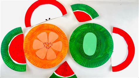 4 Easy Paper Plate Fruits Crafts For Kids 🍉🍊🥝🍎 Summer Fruit Crafts☀️