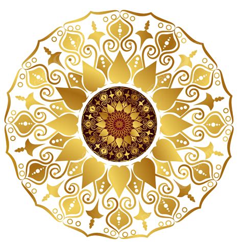 Gambar Pola Mandala Emas Ornamen Islam Gambar Vektor Mewah Warna Emas