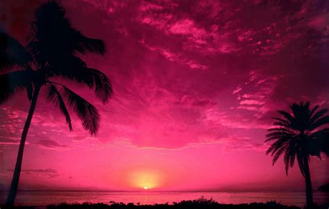 Red Sunset Beach Wallpaper Sunset