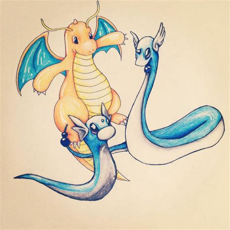 Pokemon ~ Dratini Dragonair Dragonite By Aimss Art On Deviantart