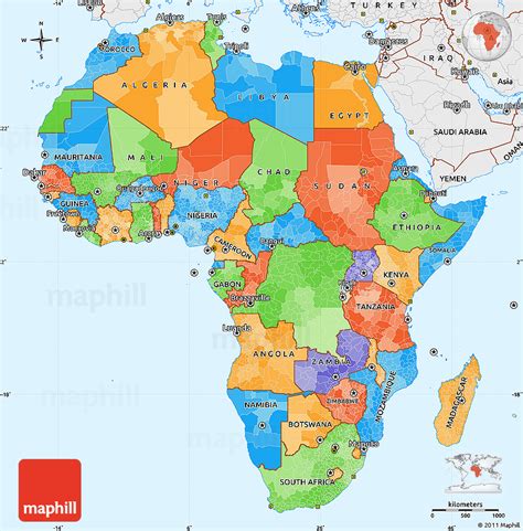 Africa is home to the biggest stocks and reserves of precious minerals and metals. Political Simple Map of Africa, single color outside, borders and labels