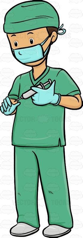 Male Nurse Holding A Needle As If To Give A Patient Medication Nurse