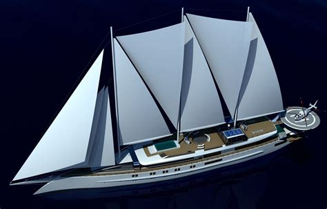 Modern 90m Sail Cruise Vessel Yacht Concept Designed By J Kinder