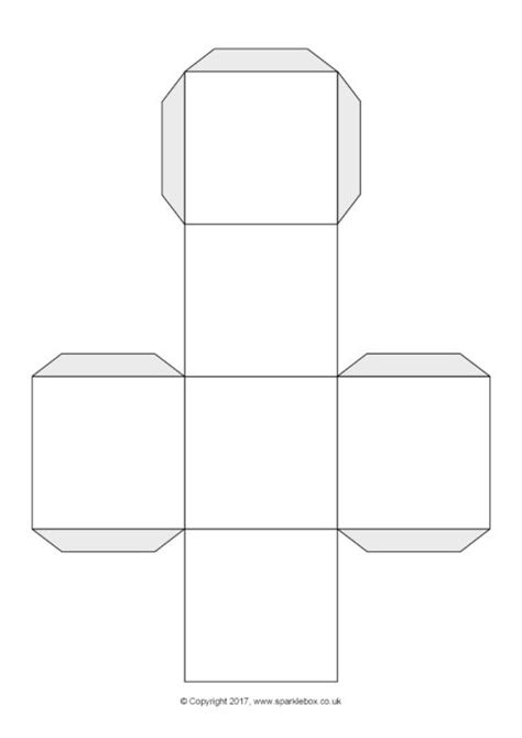 Blank Dice Cube Net Template Sb223 Sparklebox