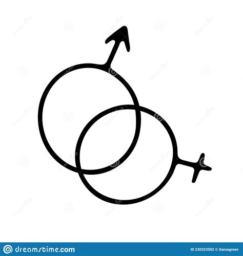símbolo de género de doodle de venus y mars ilustración del vector ilustración de fechado