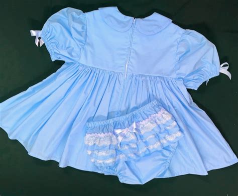 Adult Baby Sissy Littles Abdl Vintage Baby Blue Dress And Etsy