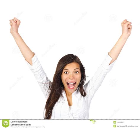 Ecstatic Winner Winning Woman Stock Image - Image of natural, open ...
