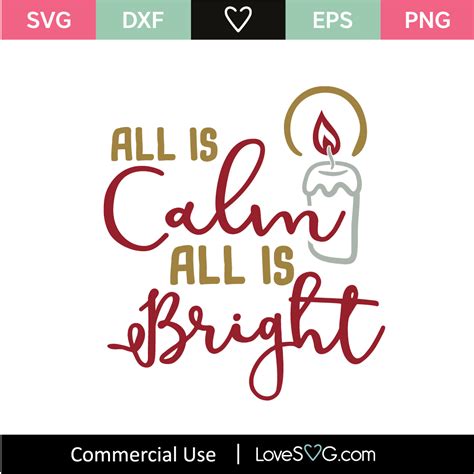 All Is Calm All Is Bright Svg Cut File