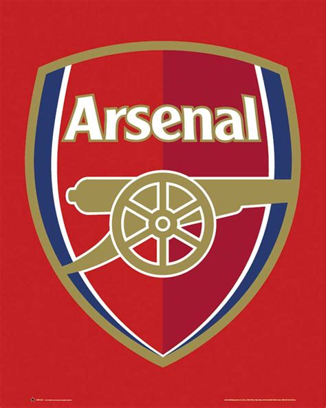 Arsenal plays in the premier league, the to. Fussball - Arsenal London - Club Logo - Mini-Poster - 40x50