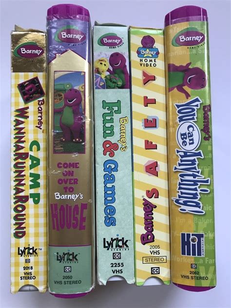 Lot Of 5 Vtg Barney The Purple Dinosaur Vhs Including Classic Camp