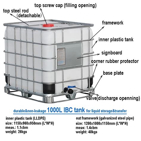 Black 1000l Lldpe Plastic Intermediate Bulk Containers Ibc Tank For