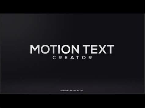 Text layers are generated within after effects and have their own parameters in addition to the normal transform properties associated with every layer. Motion Text Creator | After Effects template - YouTube