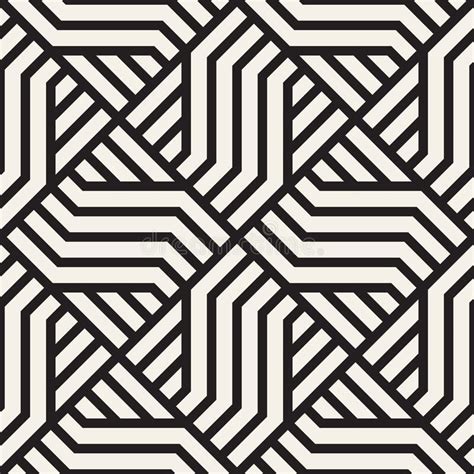 Vector Seamless Geometric Pattern Modern Interlaced Lines Abstract