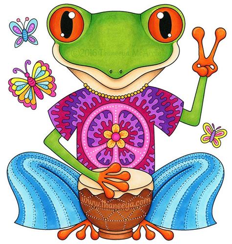 Pin By Cece Musa On Thaneeya Mcardle ¨ ¸¸♥ Frog Art Peace Frog