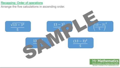 Substituting Numbers Into Formulae Mr