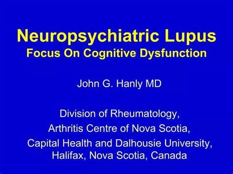 Ppt Neuropsychiatric Lupus Focus On Cognitive Dysfunction Powerpoint